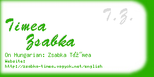 timea zsabka business card